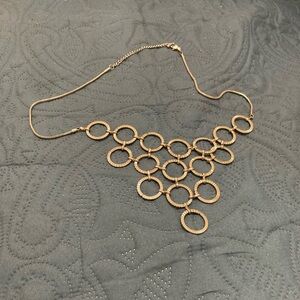 Silver toned circle necklace